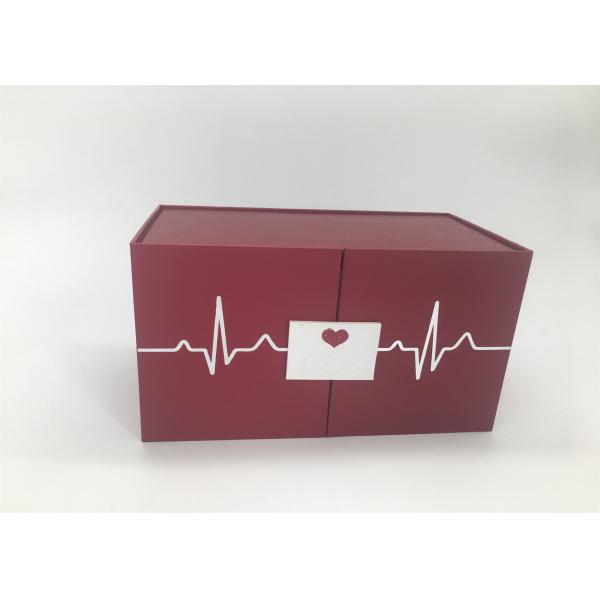 Magnetic Flap Color Printed Rigid Gift Boxes / Two Door Drawer Branded Packaging Boxes