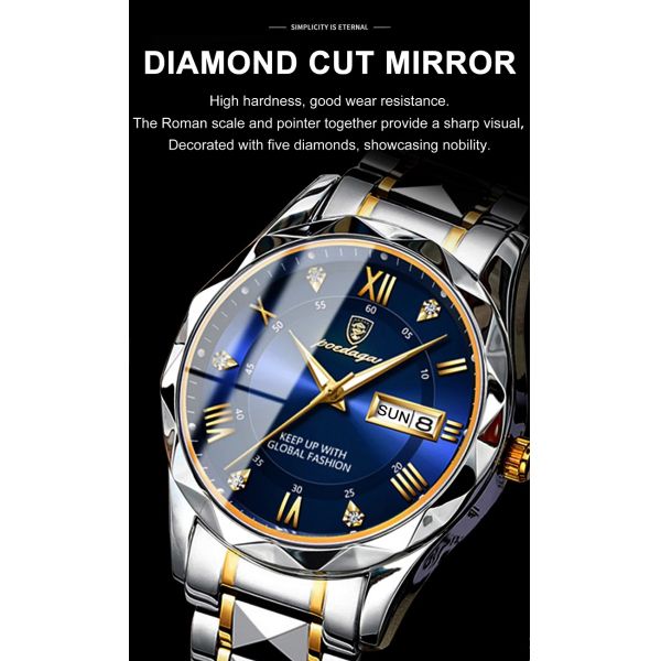 Waterproof Men's Quartz Watch with Luminous Hands and Date Display | Stainless Steel Strap, Water-Resistant - ShenZhen Wholesaler