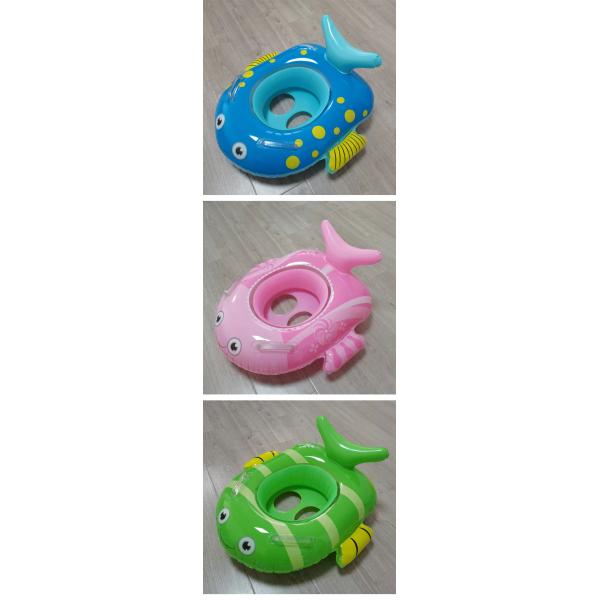 Gender-Neutral Swimming Pool Float Tubes Inflatable Cartoon Fish Design for Kids' Fun