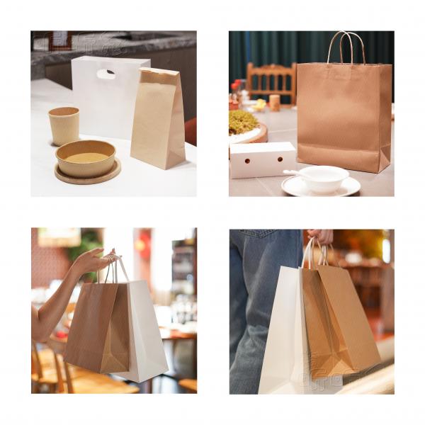 Sac de livraison de restauration rapide en papier brun biodégradable