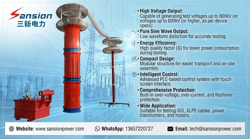 Series Resonant Test System Variable Frequency AC Resonance Hipot Test Equipment for Cable, GIS, Transformer, Generator and High Voltage Electrical Equipment
