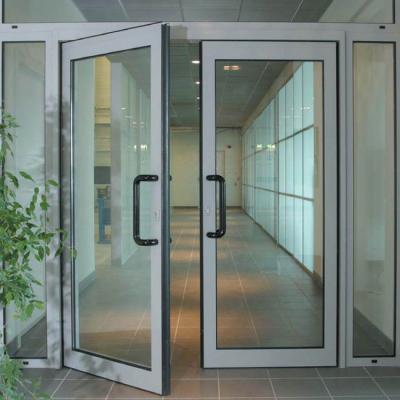 Apartment Aluminum Double Swing Door , Frosted Glass Swing Door Electrophoresis