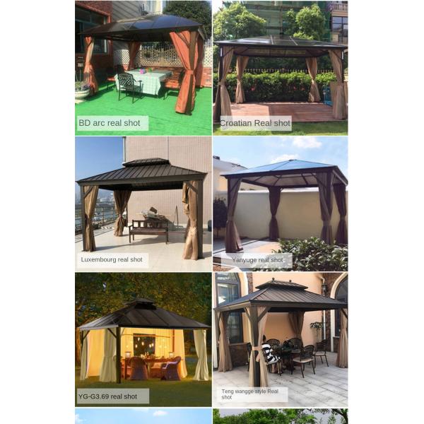 Aluminium Frame Windbreaks Waterproof Gazebo Canopy With Hardtop 3*4m