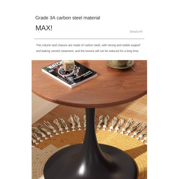 Living Room Coffee Table Household Small Round Table Coffee Table Tulip Design Durable Corner Table with Carbon Steel Frame