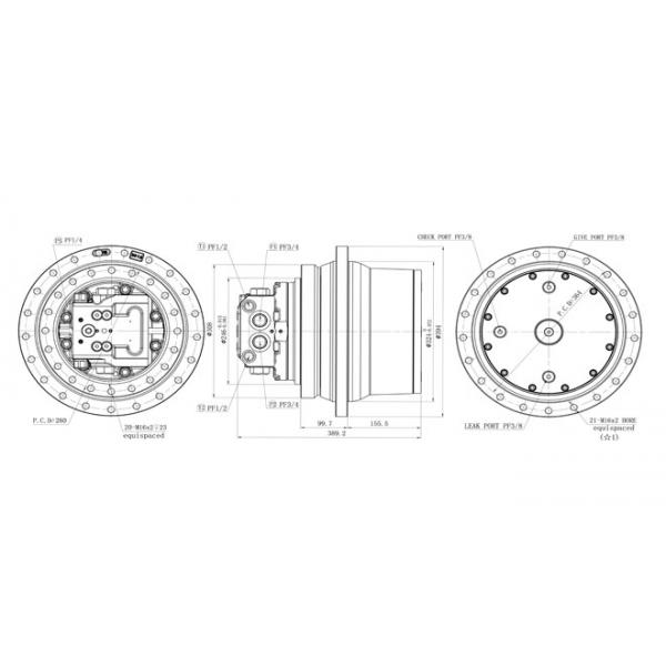 Sumitomo SH265 Excavator spare parts Travel Reductions Final Drive Gearbox TM22VC-3M