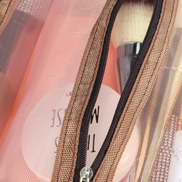 Cheapest 4PCS in 1 Cosmetic Bag For Women Zipper Mesh Separable Cosmetics Pouch Ladies Foldable Nylon Bag Rope Makeup Bag