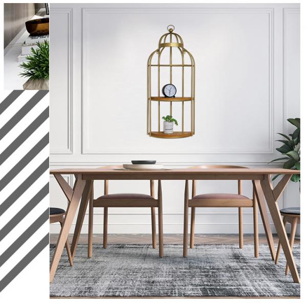 Birdcage 5 Tier Flower Pot Stand , Gold Wrought Iron Flower Stand