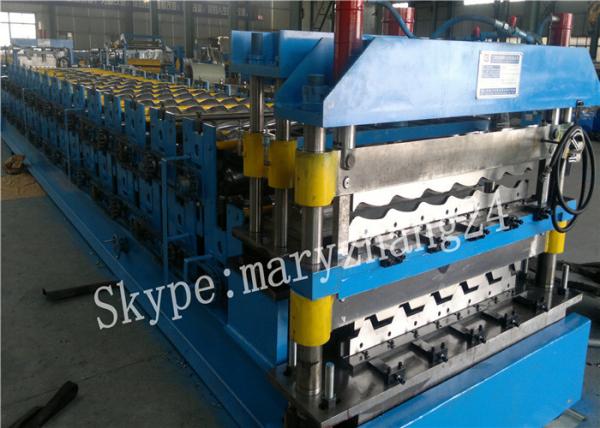 Roof use tile roll forming machine , roofing sheet double layer roll forming machine