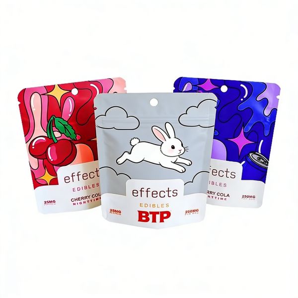 MOQ 1000pcs Custom Digital  Printed Moisture Proof PE Stand up Pouch Mylar Bags for Edibles Herbs Gummy Biscuit Packaging Cake