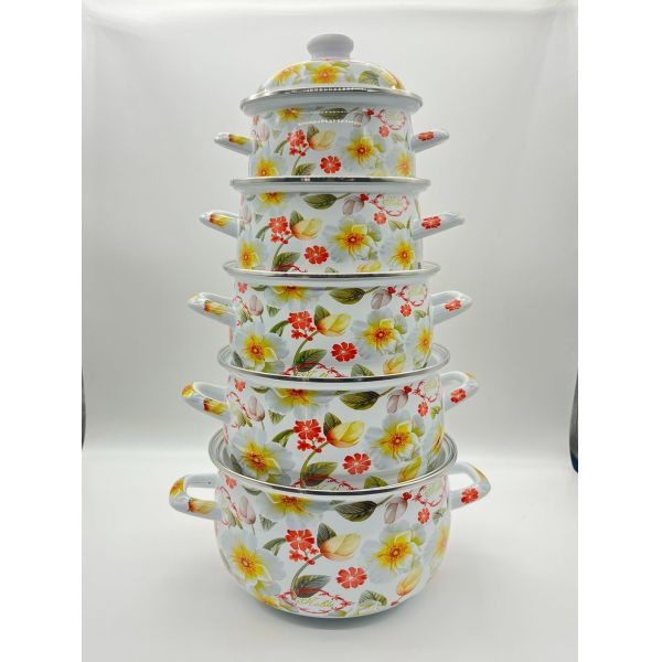 Enamel Coating Casserole Pot Customized Color Turkish Style Stew Pot 18 20 22 24 26cm