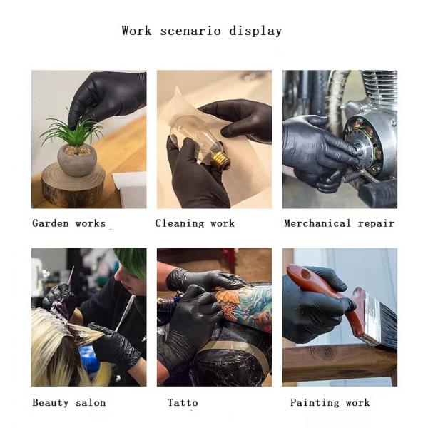 5g Gram Disposable Nitrile Glove Black Nitrile Exam Gloves Electric Work