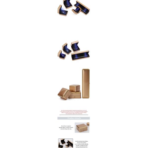 Logotipo personalizado Oro ligero LED caja de joyería para brazalete collar de pendientes anillo de embalaje