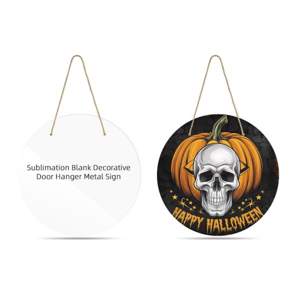 Christmas Home Decor Sublimation Metal Blanks Aluminum Circle Decorative Hanging Plaque