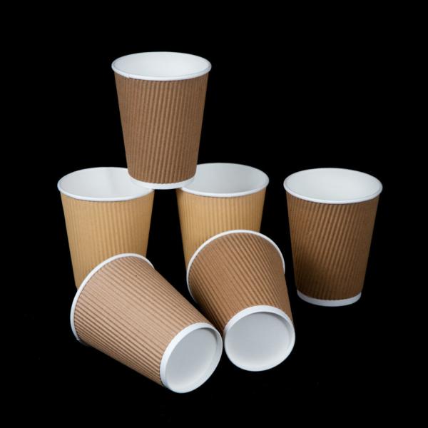 US Water-Based Insulation Disposable Ripple Wall Paper Cup for Hot Beverage Coffee Cup