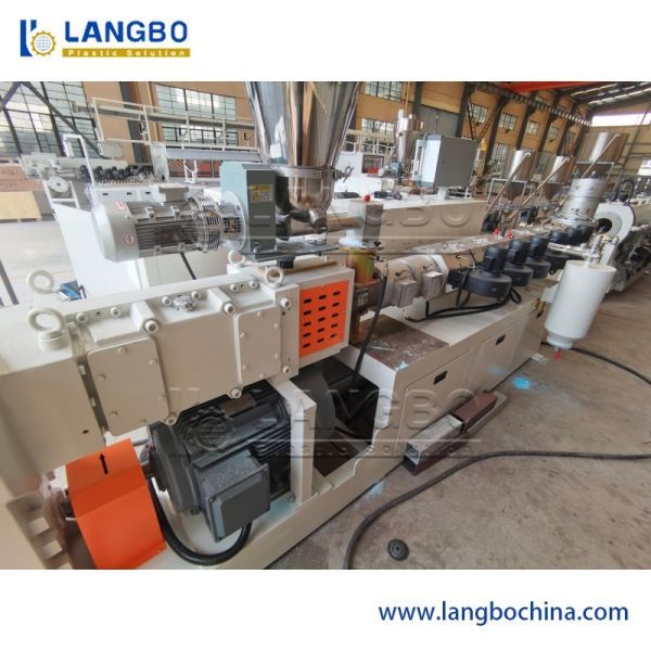 PLC Touch Screen PVC Pipe Extrusion Line Twin Screw Tube Making Machine