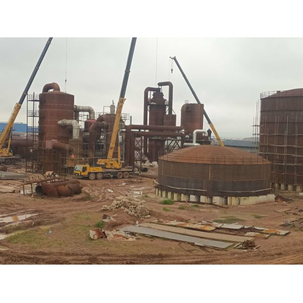 50-500 Tons Per Day Capacity Sulfuric Acid Plant with Regular Catalyst Cleaning and Oleum By-Product