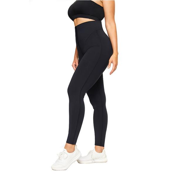 Spandex do poliéster mais calças de corrida altas elásticas de corrida de Waisted das caneleiras do tamanho