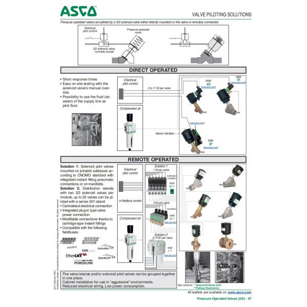 ASCO Series 290 Pressure Operated Piston Solenoid Valve Direct Acting OEM