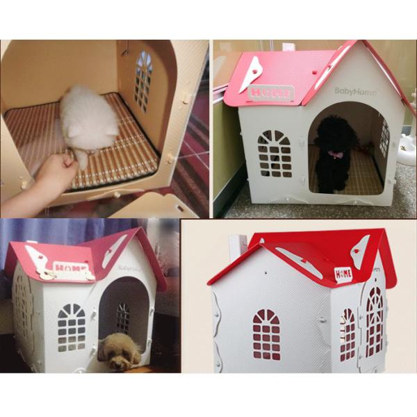 Summer Pet 022 Removable Deluxe Bungalow Villa, Teddy Dog Breathable Dog House Wholesale Color: Pink, White Red, Rice