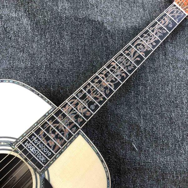 Custom Grand GD45md Madagascar Acoustic Guitar Solid Europe KOA Back Side Maple Top and Binding One Pcs Mahogany Neck LR