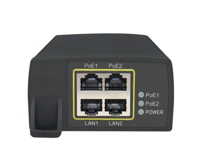 100-240Vac Dual Port Midspan 802.3AT PoE Injector 4KV Lighting Protection