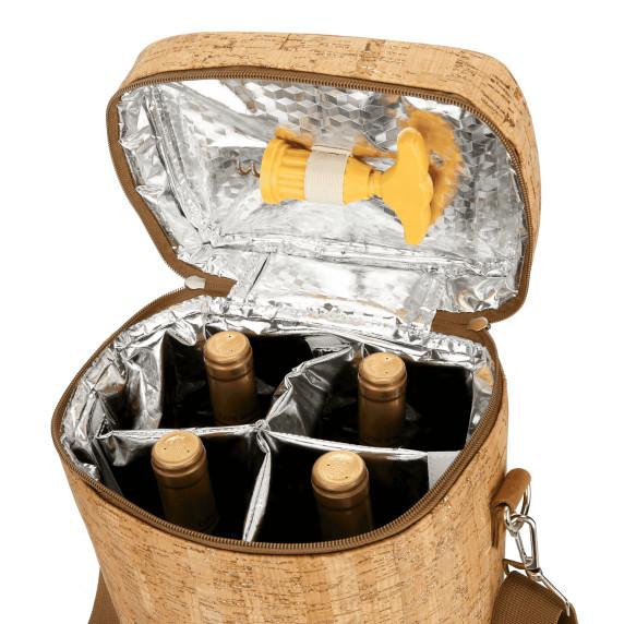 4 Bottle Insulated Wine Carrier Bag Waterproof Cork Cooler Bags