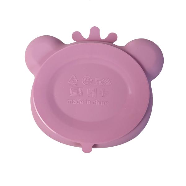 Newborn Silicone Suction Plate Set Bear Shape Feeding Baby Set With Spoon