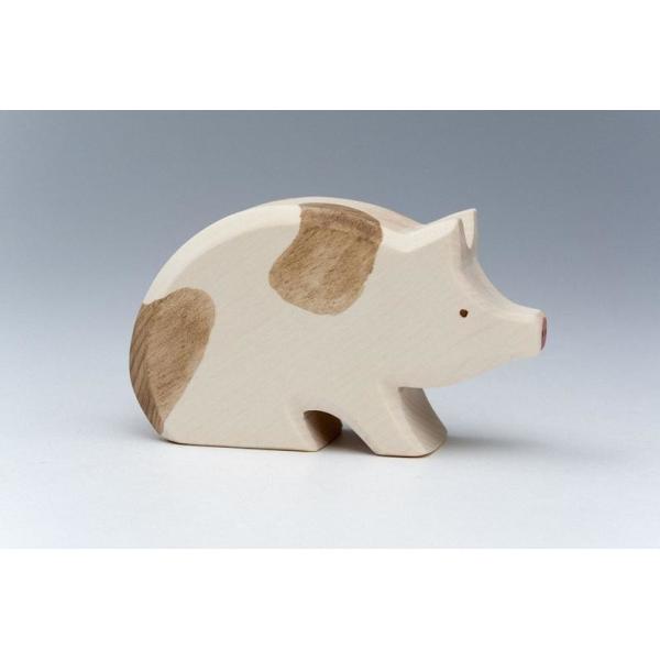 Carved Oak Beech Wooden Pig Toy Colourful Hand Eye Coordination Training