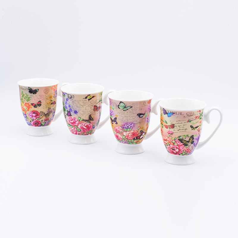 400ml Summer Coffee Mug Unique Decal Fired Design 9 Cm Diameter 11.2 Cm Height Ideal Gift Store Item Wholesale