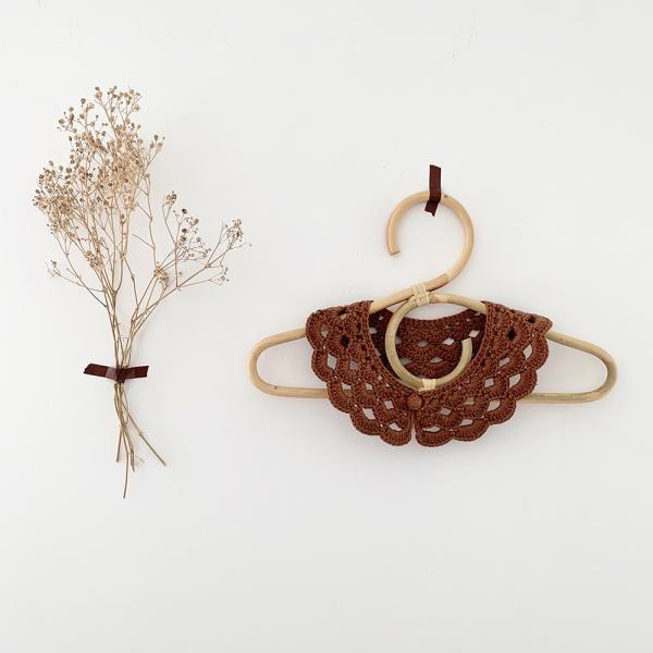 Y-Z New Design Solid Color Baby Girl Crochet Neck Collar Lotus Leaf Lace Embroidered 100% Cotton