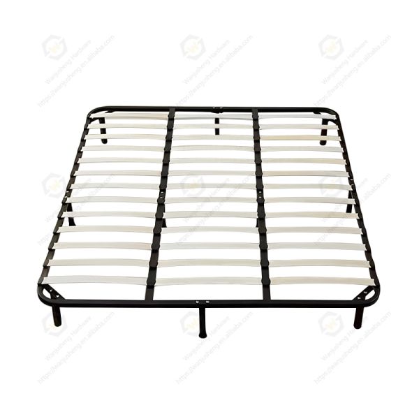 Foldable Double Bed with Hardware Kit Furniture Spare Parts Metal Tatami Bed Frame for Rental House
