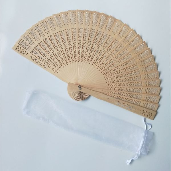 [I AM YOUR FANS] Hot Selling Sandalwood Fans No Fragrance Wood Fan With Box/Bag
