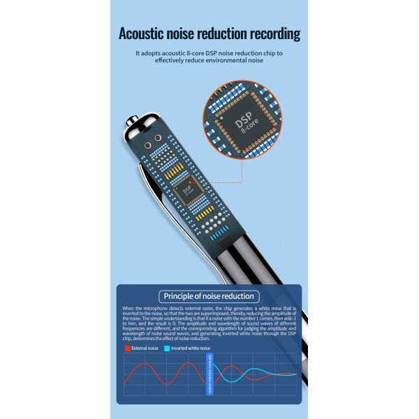 Lightweight Voice Activated Recorder With Playback Audio Recording Device For Meetings MP3