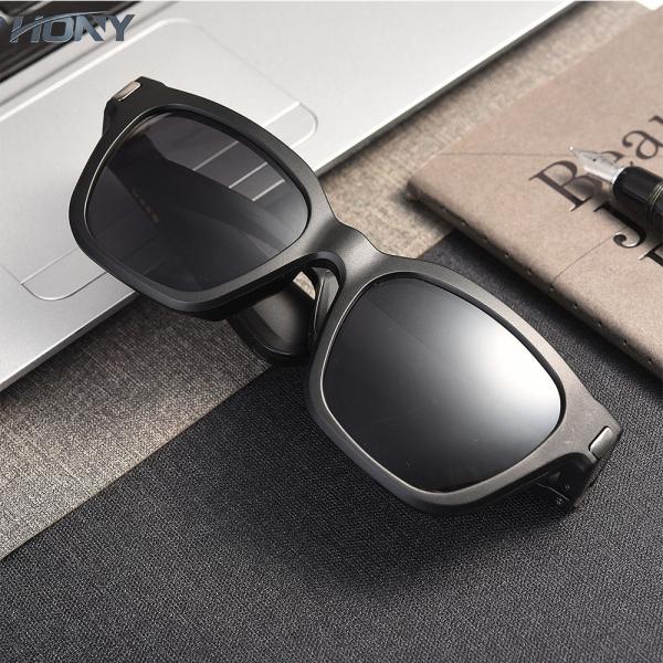 IPX4 Water Resistance Intelligent Polarized Sunglasses Black Frame Gray Lenses