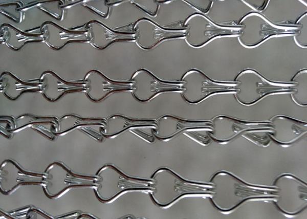 Double Jack Fly Screen Chain Curtain / Fine Aluminum Chain Mesh Curtains