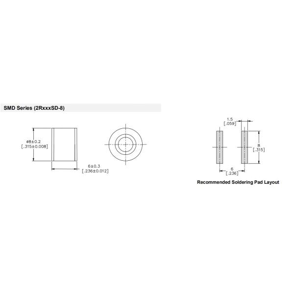 Тип 8mmX6mm 2RD-8 SMD 2 GDT нагнетательной трубы газа Arrester пульсации электрода 20KA для электропитаний