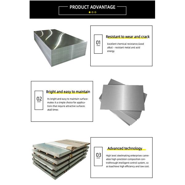 SS 1.4301 1.4372 Clasificación de las hojas de acero inoxidable de 0,3 mm de espesor laminadas en caliente para la industria
