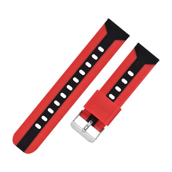 A cor dobro personaliza a correia de relógio da borracha de silicone une a forma de 20mm