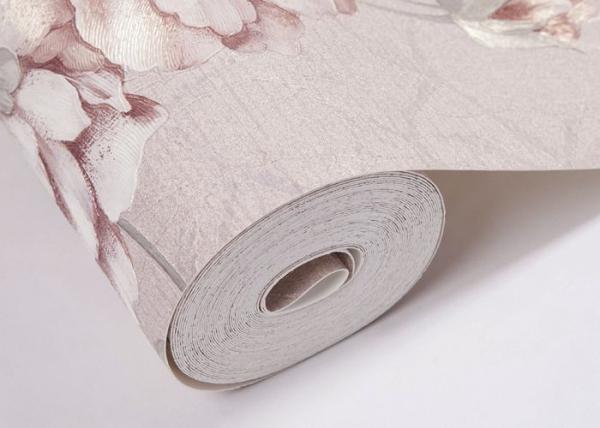 Purple Rustic Floral Patterned Wallpaper For Living Rooms , Home Decorating Wallpaper