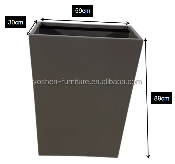 23'' Commercial Large Aluminum Rectangular  Planter Box  With Drainage Holes for Commercial & Residential Landscaping