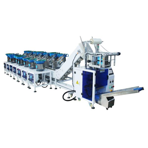 Automatic Granules Toys Parts Screws Fasteners Hinges Plastic Parts Bag Packaging PLC Control Trailer Packing Machine