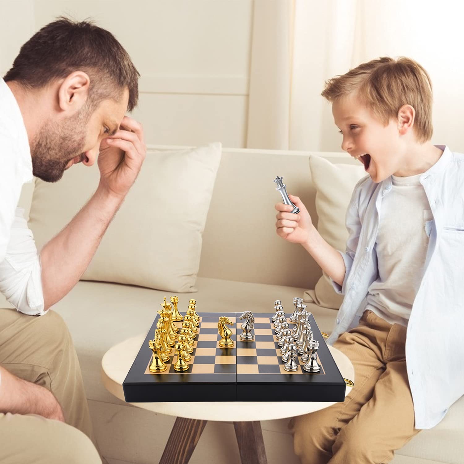 Wholesale Custom Luxury Chess Set with Foldable Design and Zinc-Alloy Material Chessboard
