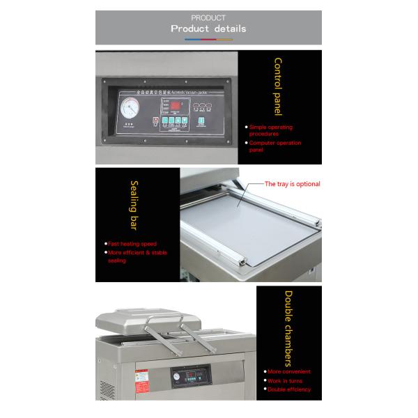 DZ-600 2SB Semi Automatic Double Groove Vacuum Packing Machine with Motor Power 2000W