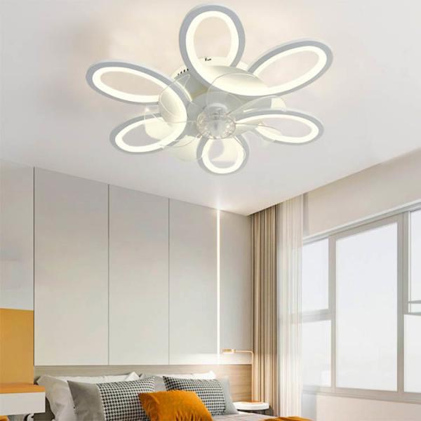 Modern Home 36-60W LED Smart Electric Ceiling Fan with Light Iron Body Pure Copper Motor