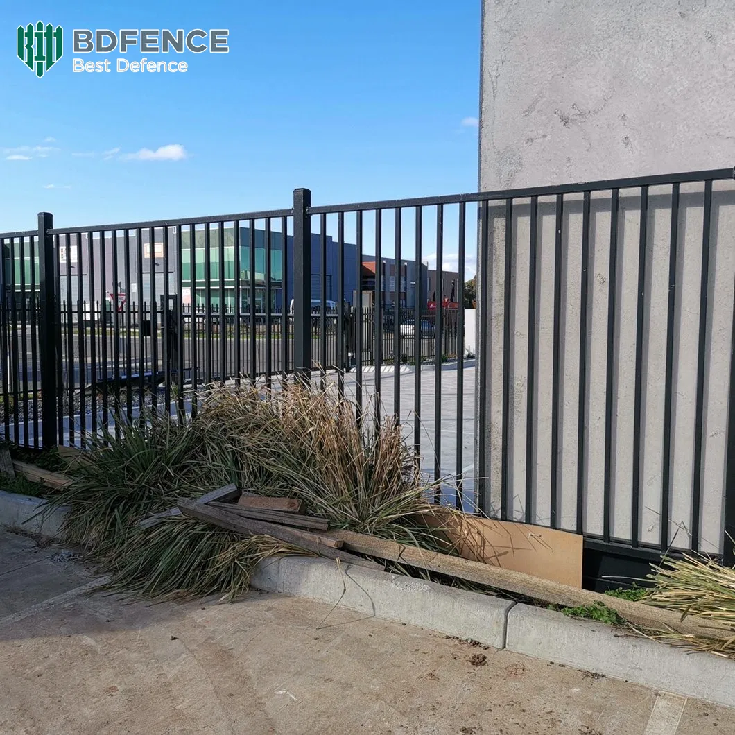 Galvanized Steel Wrought Iron Fence Panels Yellow Tubular Metal Protective Eco-Friendly 3D Modeling