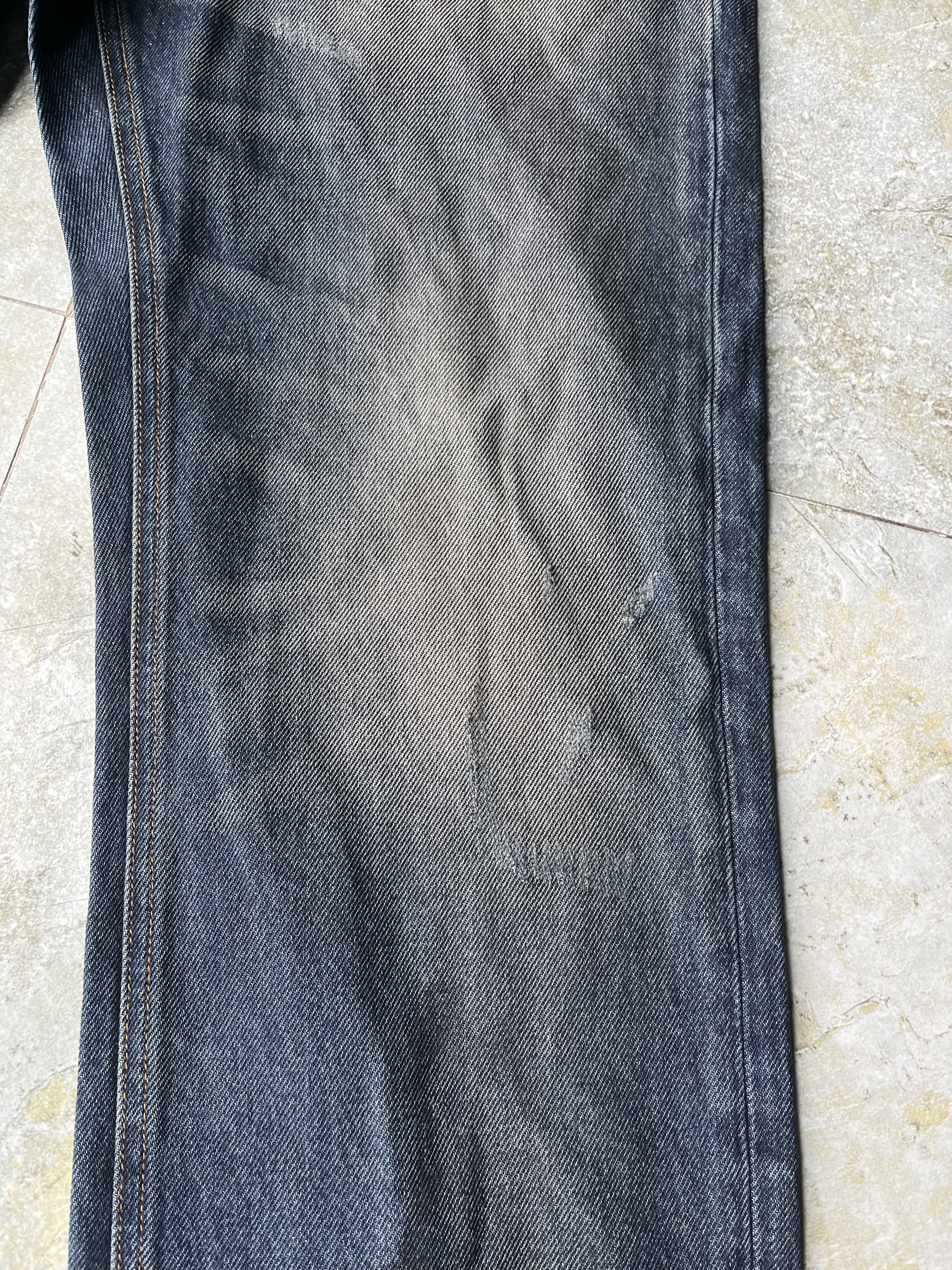 Horse Shadow Dark Wash Jeans Gradient Straight Leg Jeans Wide