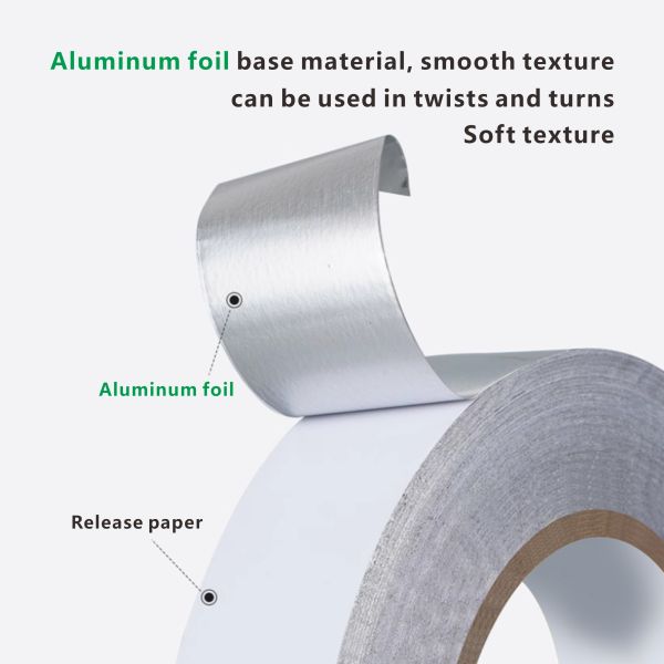 Silver HVAC Aluminum Foil Tape with Acrylic Adhesive Waterproof Heat Resistant for Masking Self-Etching Silver Alum Duct Tape