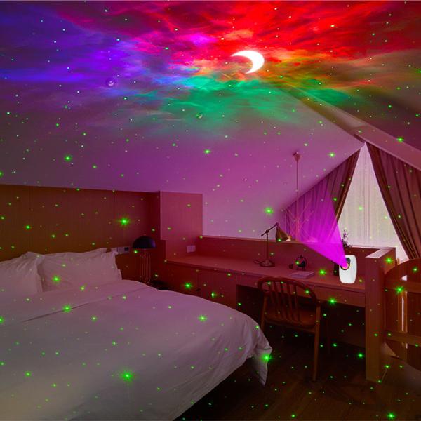 ROHS Multicolor Moon Star Projector Night Light ABS PC Material