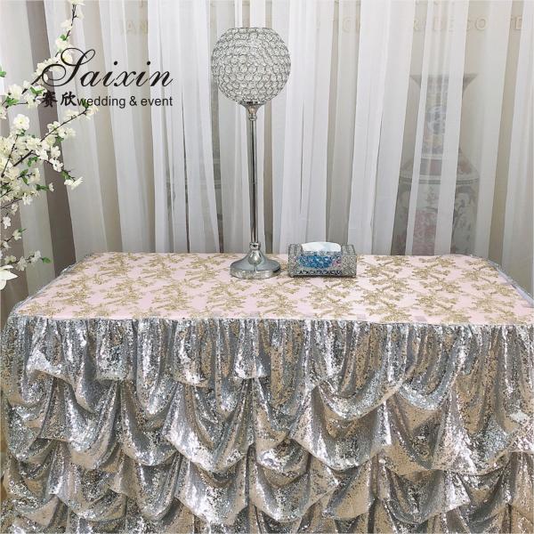 Горячая продажа Красивая синяя шелковая ткань занавес валанс шторы с колючками слоновой кости