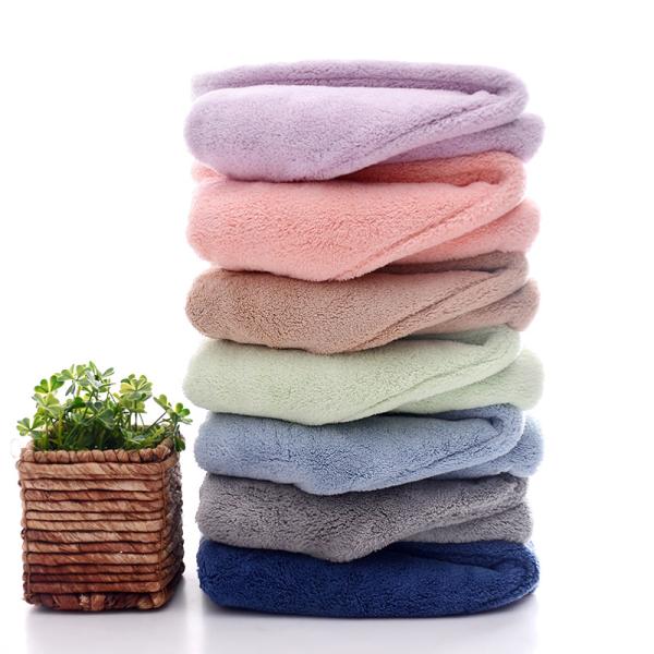 Logotipo Capuchón de cabello personalizable Absorvente y Multicolor Fleece de coral para duchas de mujeres